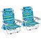 Foldable Backpack Beach Chair with Cup Holder and Storage Pockets for Outdoor-Blue and Green